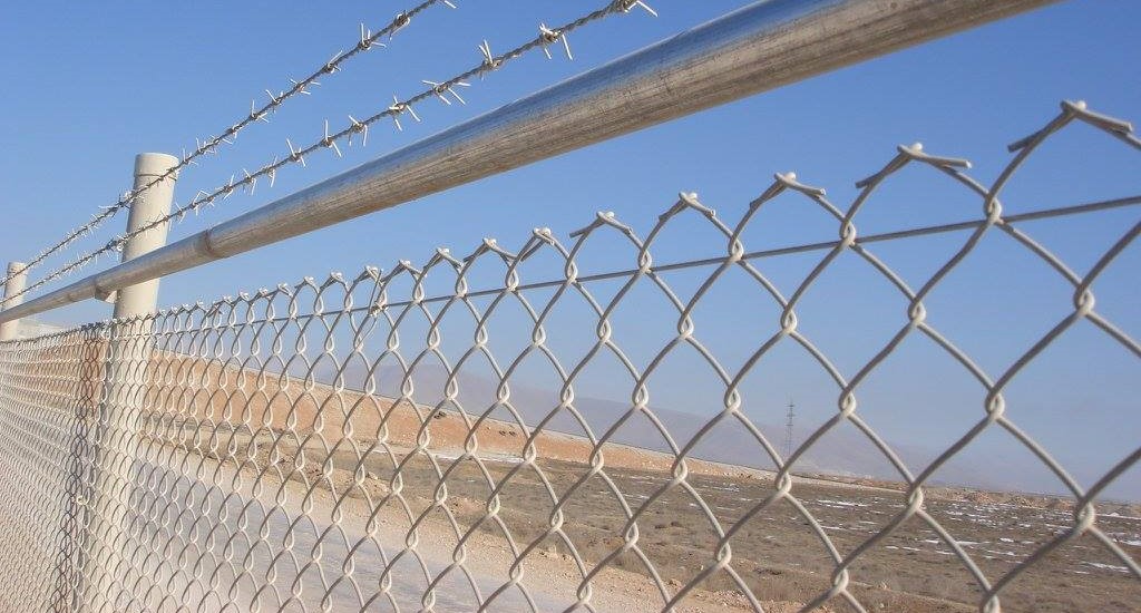 Barbed wire fence